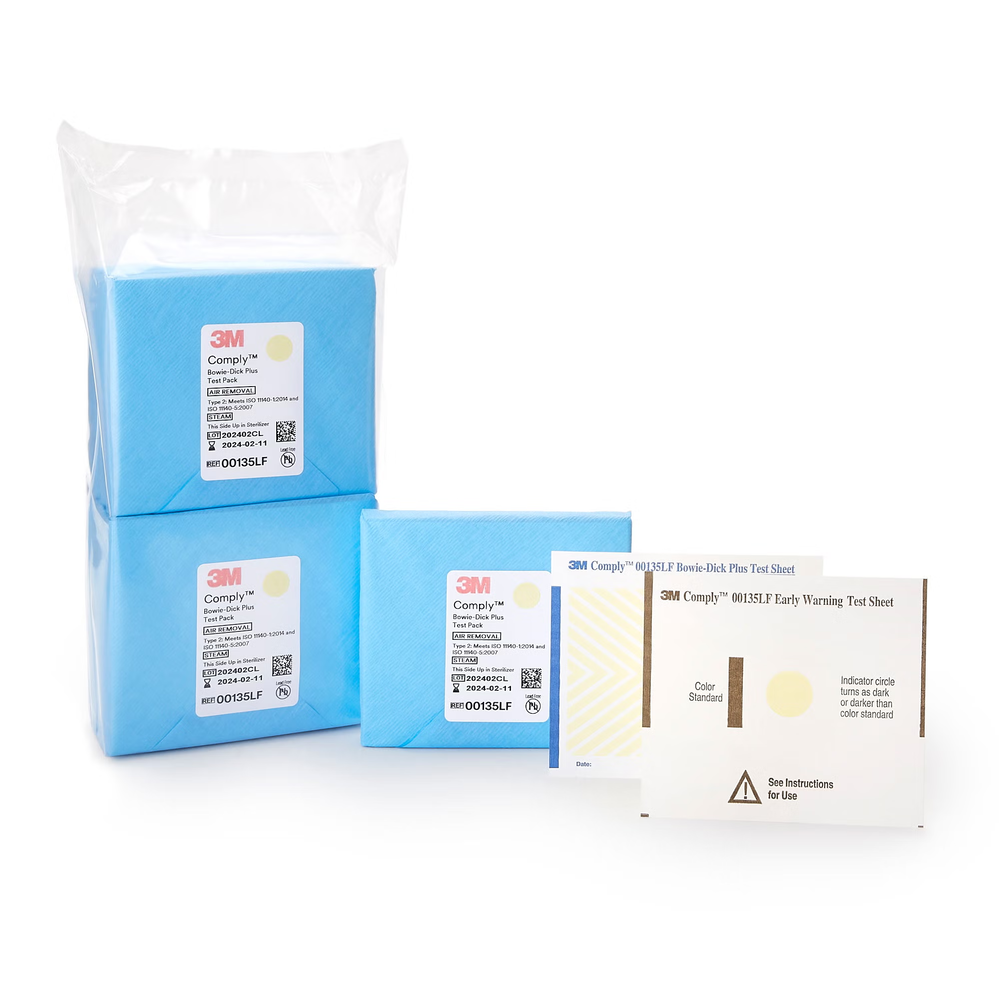 3M™ Comply™ Bowie-Dick Plus Test Pack with Early Warning Sheet, Type 2, 6/BG