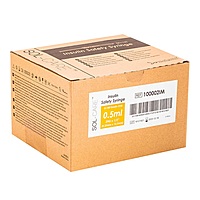Sol-Care Safety Insulin Syringe – U-100, 0.5 mL , 30G Fixed Needle 5/16 (8 MM) Length