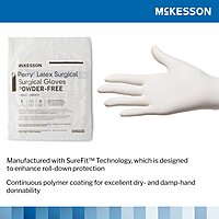 McKesson Perry® Sterile Latex Surgical Gloves, Chemo Tested, Cream
