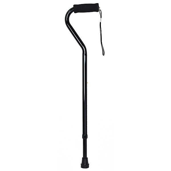 McKesson Offset Cane, Black, Aluminum, Adjustable 30 to 39 Inch Height
