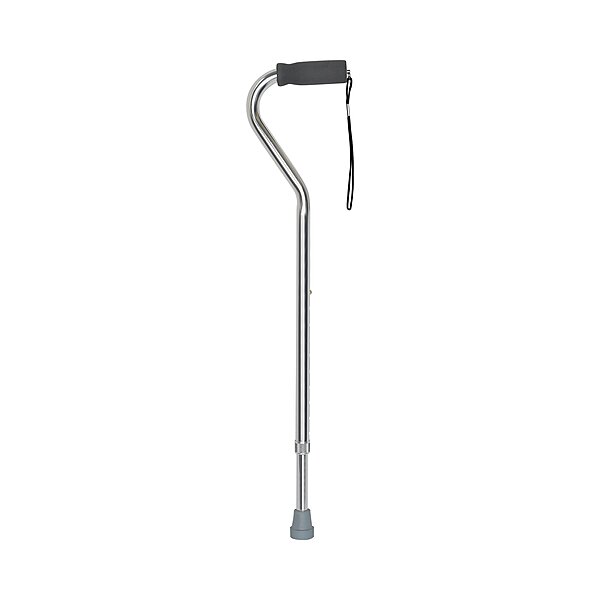 McKesson Offset Cane, Silver, Aluminum, Adjustable 30 to 39 Inch Height