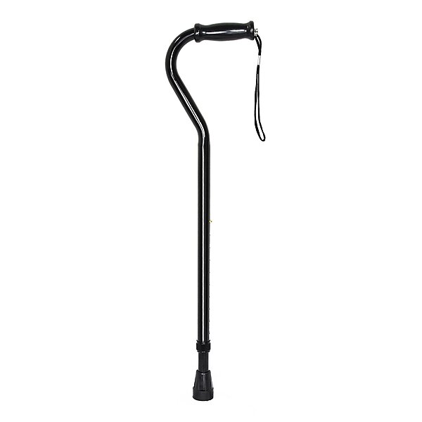 McKesson Offset Cane, Black, Steel, Adjustable 29-3/4 to 37-3/4 Inch Height