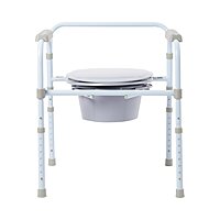 McKesson 3-in-1 Commode Chair, Fixed Arms, Steel Frame, Back Bar, 13-3/4 Inch Seat Width, 350 lb Capacity, (EA/1)