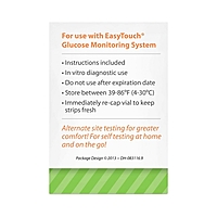 EasyTouch Blood Glucose Test Strips, 50 Count
