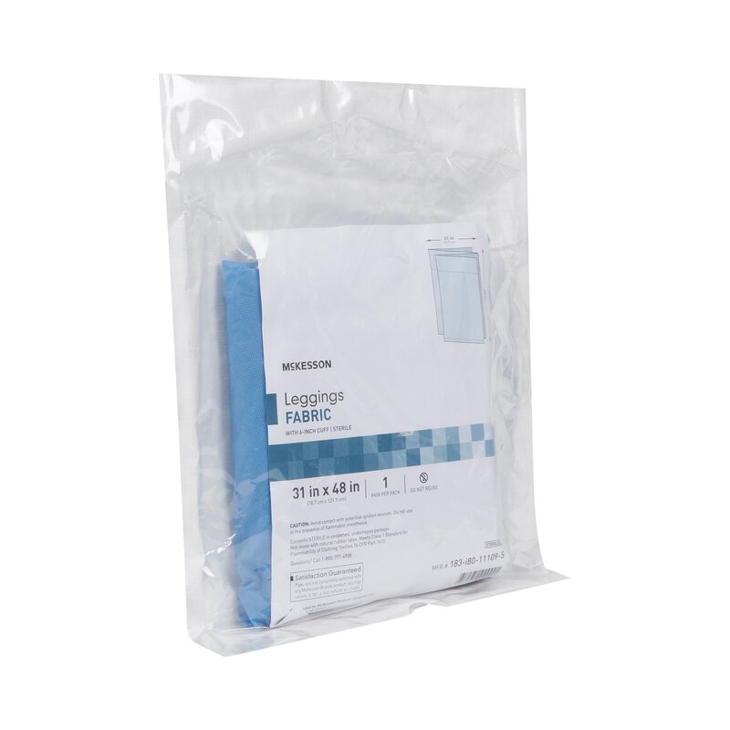 McKesson Surgical Leggings Sterile 31" x 48" Blue SMS Fabric