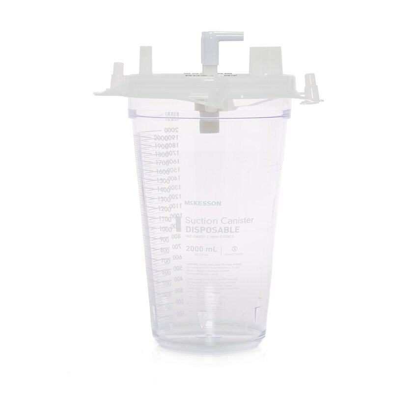 McKesson Suction Canister – 2000 mL Capacity, Pour Lid