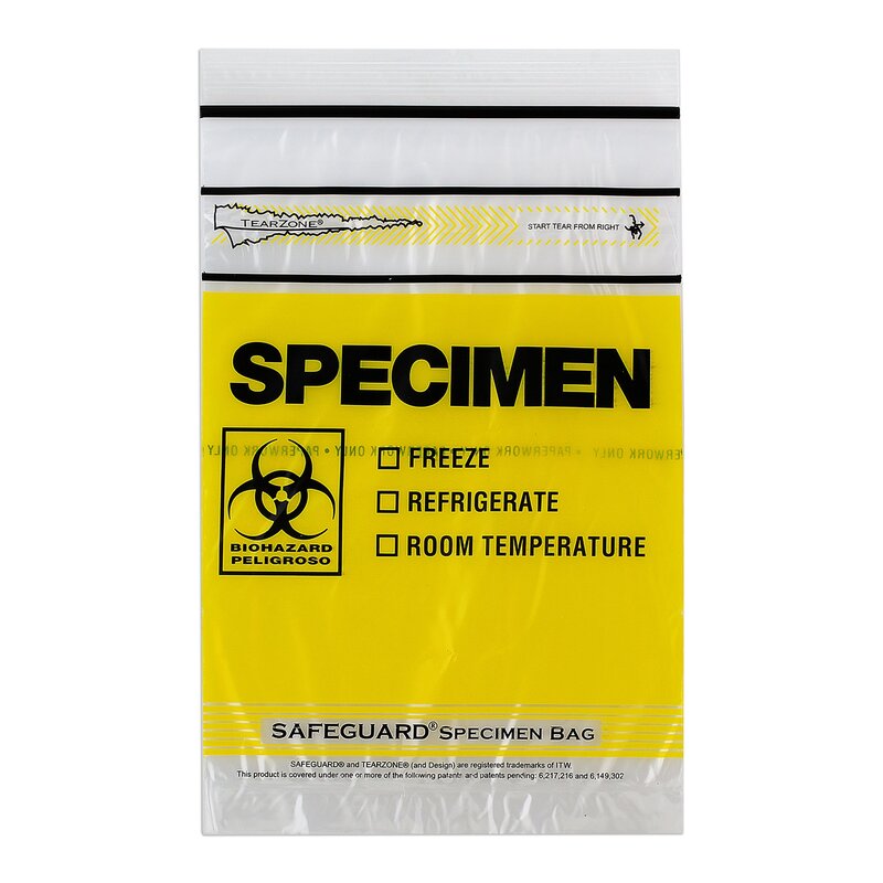 Lab Guard® TearZone® Specimen Transport Bag – 6 × 9 Inch