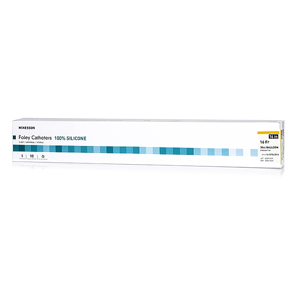 McKesson Silicone Foley Catheter 2-Way Standard Tip, 30 cc Balloon