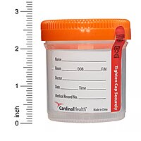 Cardinal Sterile Urine Specimen Container 90 mL, Orange Screw Cap