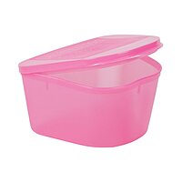 McKesson Denture Cup 8 oz. Pink Hinged Lid Single Patient Use