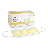 McKesson Procedure Mask – ASTM Level 1, Earloop, Yellow, One Size Fits Most