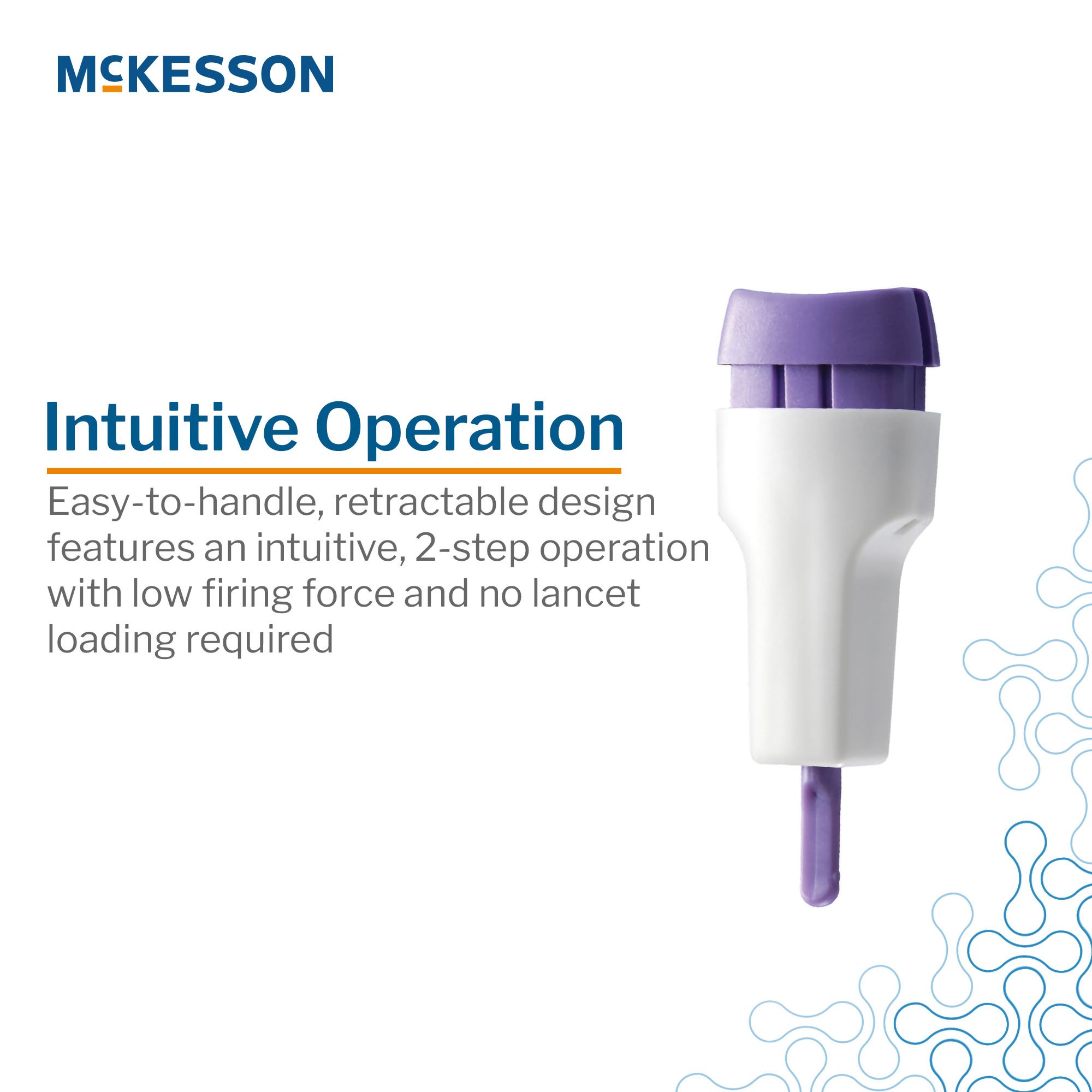 McKesson Safety Lancets, 28G, Push Button, 1.5 mm Depth