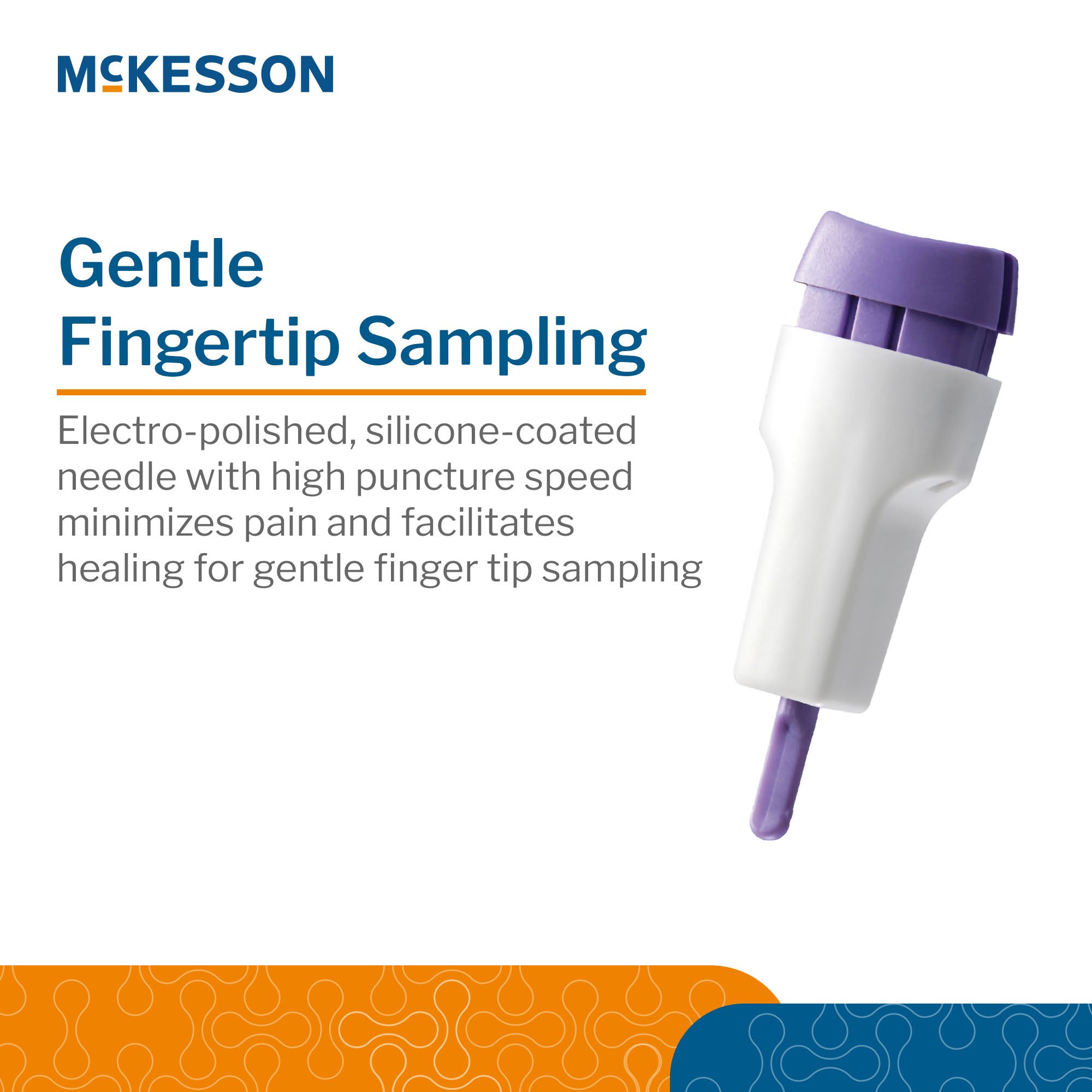 McKesson Safety Lancets, 28G, Push Button, 1.5 mm Depth