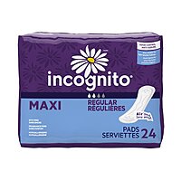 Incognito® Maxi Feminine Pads Regular Absorbency (PK/24EA)