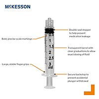McKesson® General Purpose Syringe 3 mL Luer Lock Tip Without Safety