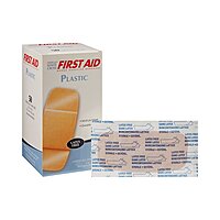 American White Cross® First Aid Plastic Adhesive Strip Tan 2 X 4 Inch (BX/50EA)