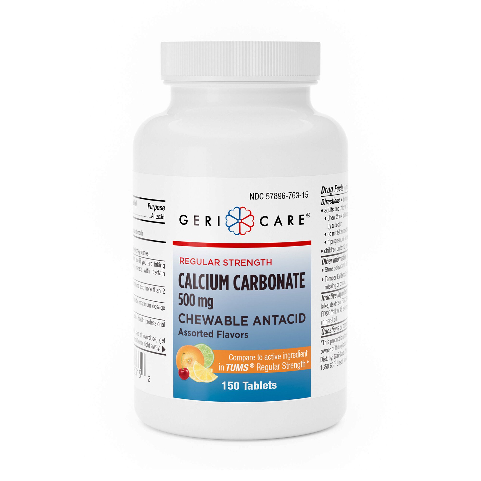 Geri-Care® Antacid 500 mg Chewable Tablets, Assorted Fruit Flavor