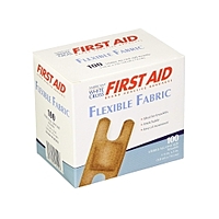 American White Cross® First Aid Fabric Adhesive Strip Tan 1-1/2 X 3 Inch - Fingertip (BX/100EA)