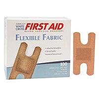 American White Cross® First Aid Fabric Adhesive Strip Tan 1-1/2 X 3 Inch - Fingertip (BX/100EA)