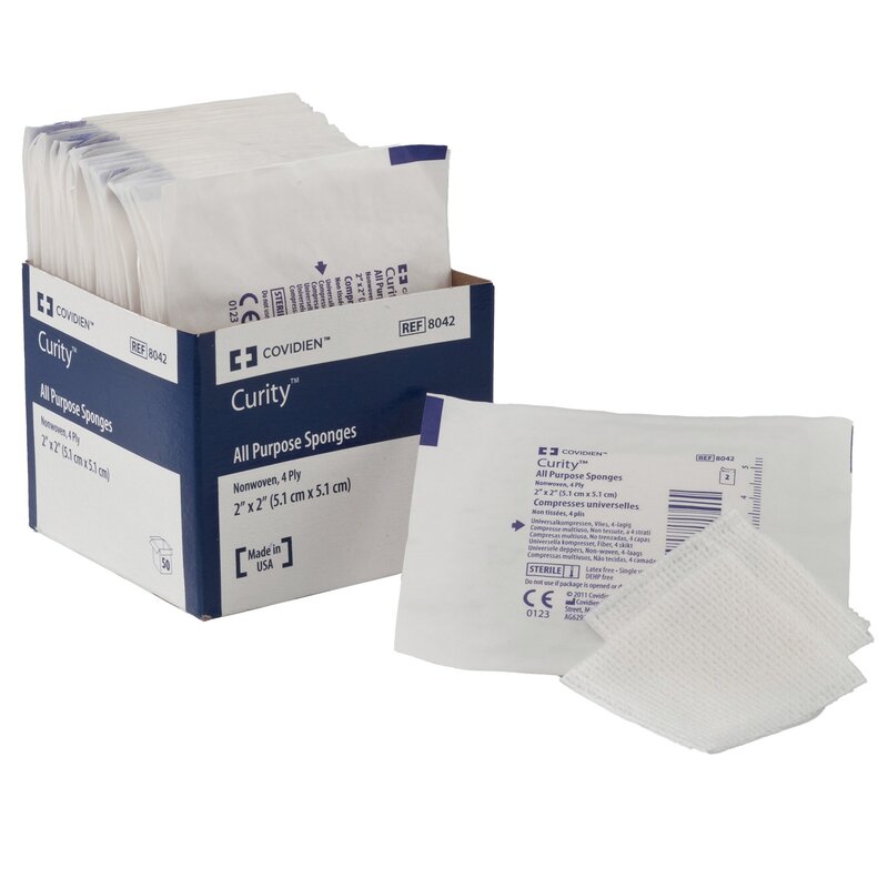 Curity Nonwoven Sponge 3" x 3" 4-Ply Sterile (BX/50EA)
