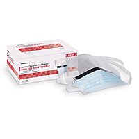 McKesson Surgical Mask with Eye Shield Anti-Fog ASTM Level 3 Tie Closure One Size Fits Most