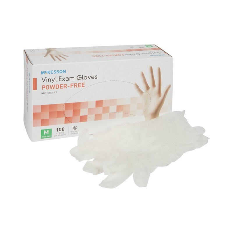 McKesson Vinyl Exam Gloves Clear Smooth Standard Cuff (BX/100EA)