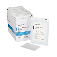 McKesson Non-Adherent Dressing – 2 × 3 Inch, Sterile, 100 per Pack