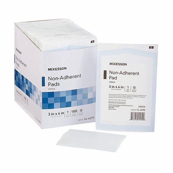 McKesson® Non-Adherent Dressing – 3 × 4 Inch, Sterile, 100 per Pack
