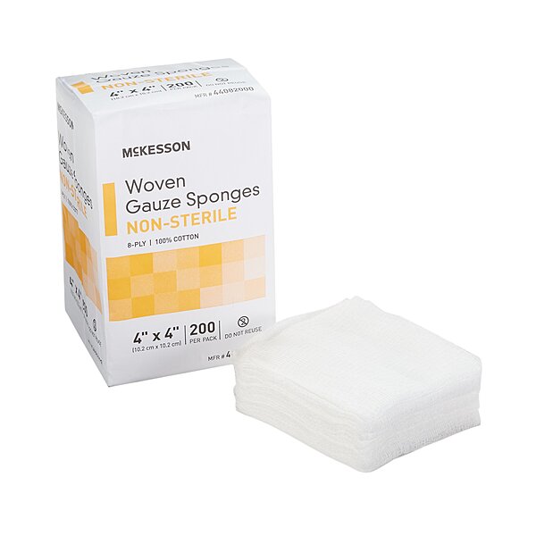 McKesson Gauze Sponge 4 X 4 Inch 8-Ply NonSterile 