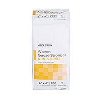 McKesson® Gauze Sponge 4 Inch × 4 Inch 12-Ply Non-Sterile 200 Count