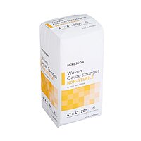 McKesson® Gauze Sponge 4 Inch × 4 Inch 12-Ply Non-Sterile 200 Count