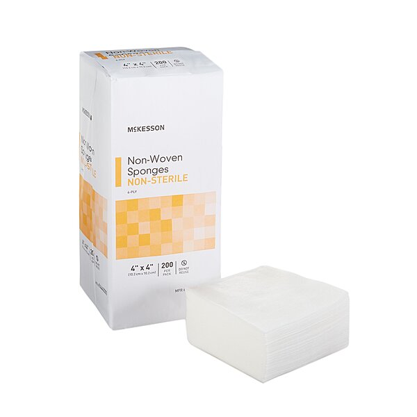 McKesson Nonwoven Sponges 4" x 4" 4-Ply, NonSterile