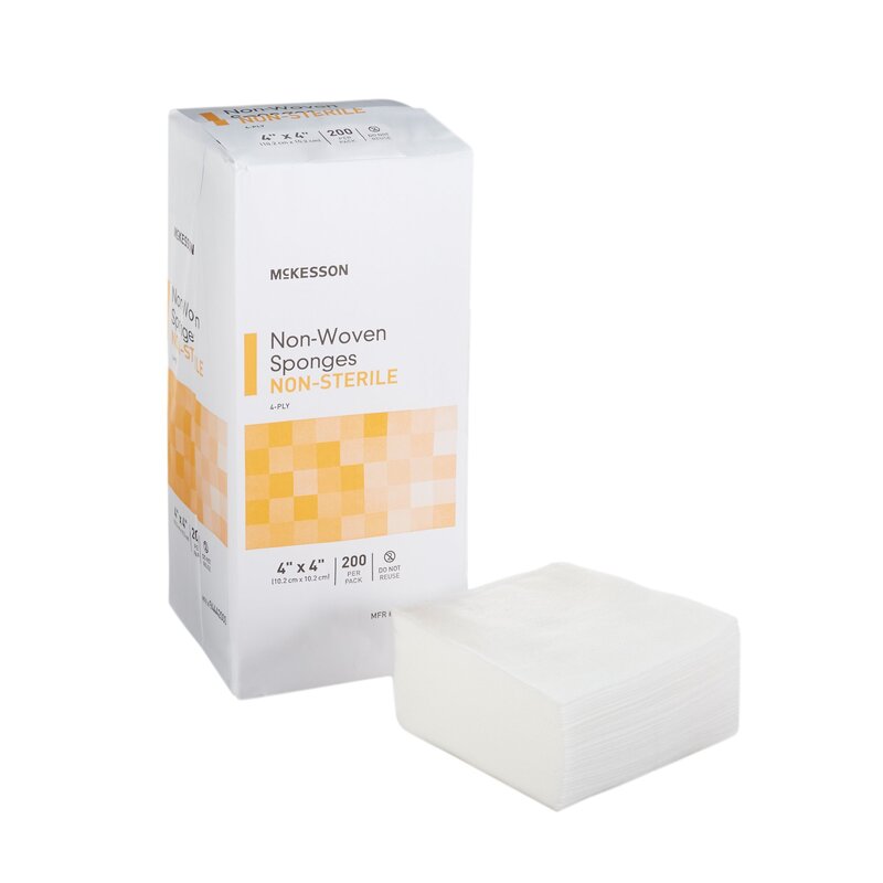 McKesson Nonwoven Sponges 4" x 4" 4-Ply, NonSterile