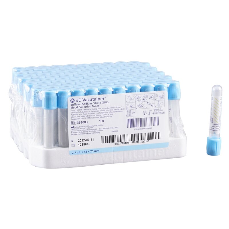 BD Vacutainer® Sodium Citrate Coagulation Tube, 2.7 mL Light Blue Hemogard™ (363083)