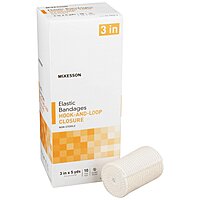 McKesson Elastic Bandage – 3 Inch × 5 Yard, Hook & Loop Closure, Tan, Non-Sterile