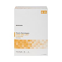 McKesson Elastic Bandage 6 Inch × 5 Yard Tan with Hook and Loop Closure 