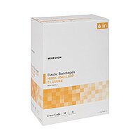 McKesson Elastic Bandage 6 Inch × 5 Yard Tan with Hook and Loop Closure 