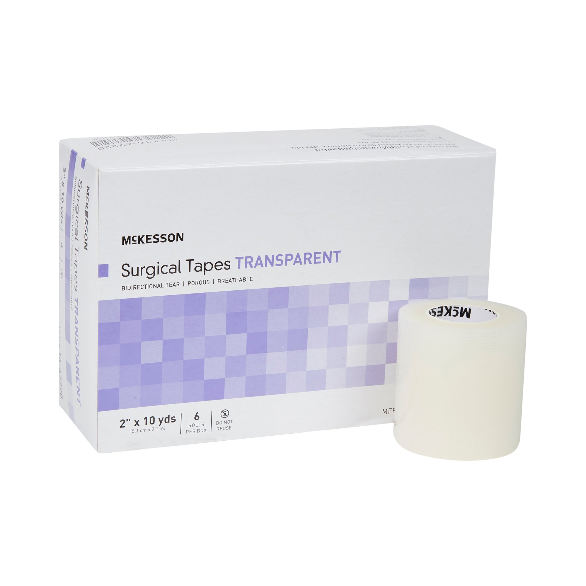 McKesson Medical Tape Transparent 2 Inch X 10 Yard Plastic NonSterile (BX/6RL)