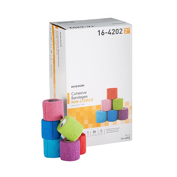 McKesson® Cohesive Bandage 2 Inch × 5 Yard Assorted Colors Self-Adherent Non-Sterile