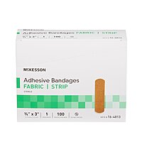 McKesson Fabric Adhesive Strip – Tan, 3/4 × 3 Inch, Sterile