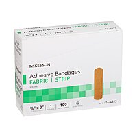 McKesson Fabric Adhesive Strip – Tan, 3/4 × 3 Inch, Sterile