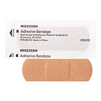 McKesson Adhesive Strip Bandage 1" x 3" Fabric Tan Sterile (BX/100EA)