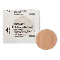 McKesson Adhesive Spot Bandage – 1 Inch, Tan Plastic, Sterile