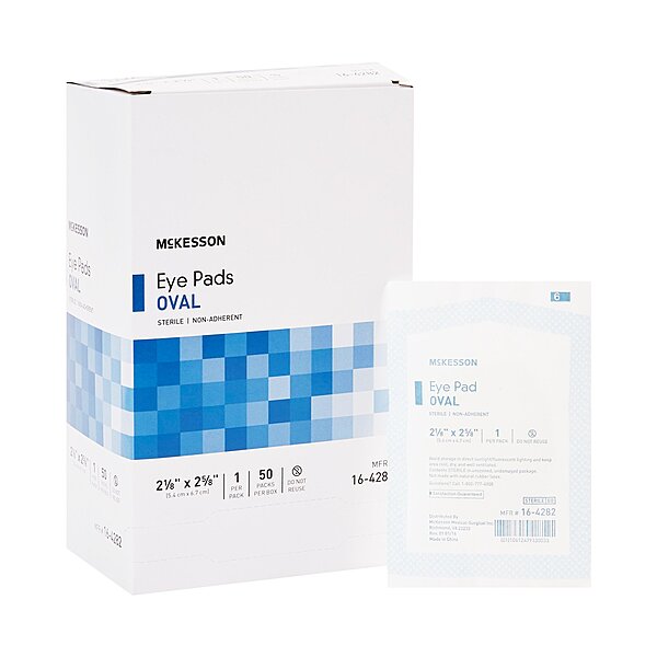 McKesson Eye Pad – 2⅛ × 2⅝ Inch, Sterile, 1 per Pack