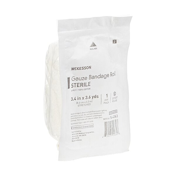 McKesson Sterile Fluff Bandage Roll 3-2/5" x 3-3/5 yd 6-Ply (MPN 16-4263)