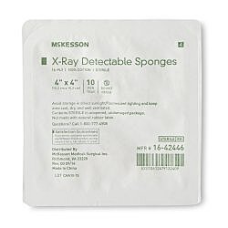 Gauze Sponge McKesson X-Ray Detectable 4 X 4 Inch 10 per Tray Sterile 16-Ply Square