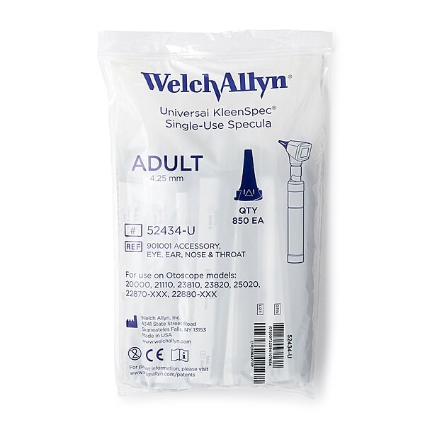 Ear Speculum Tip Set Round Tip Plastic 4.25 mm Length Disposable