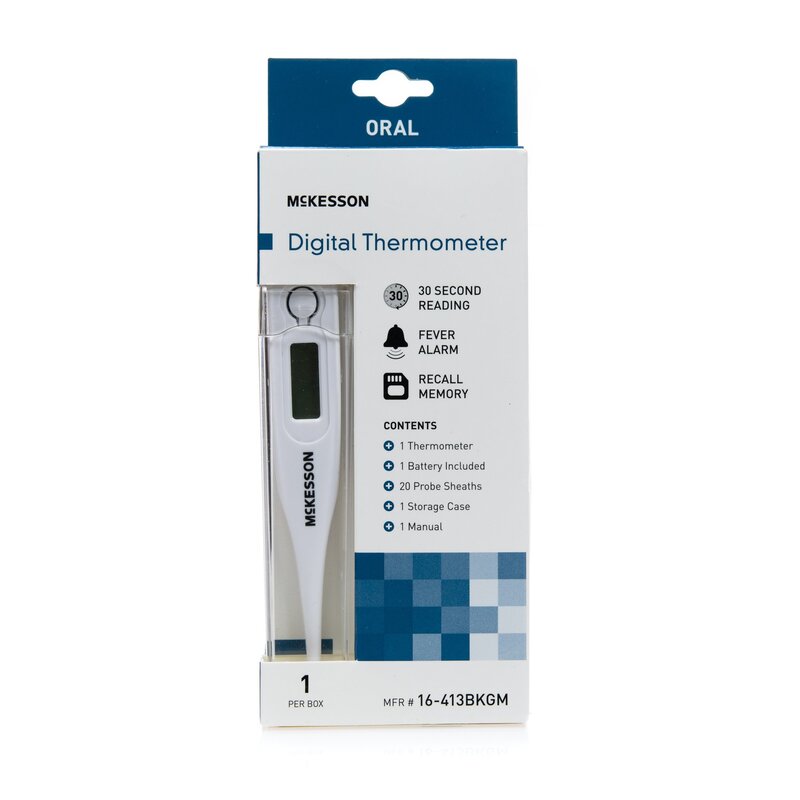 McKesson Digital Stick Thermometer, Oral Probe, Handheld, 