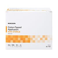 McKesson Cotton-Tipped Swabsticks, 3" Wood Shaft, NonSterile