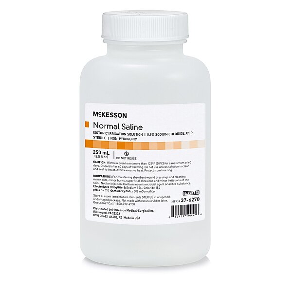McKesson® Irrigation Solution 0.9% Sodium Chloride 250 mL Bottle Not for Injection